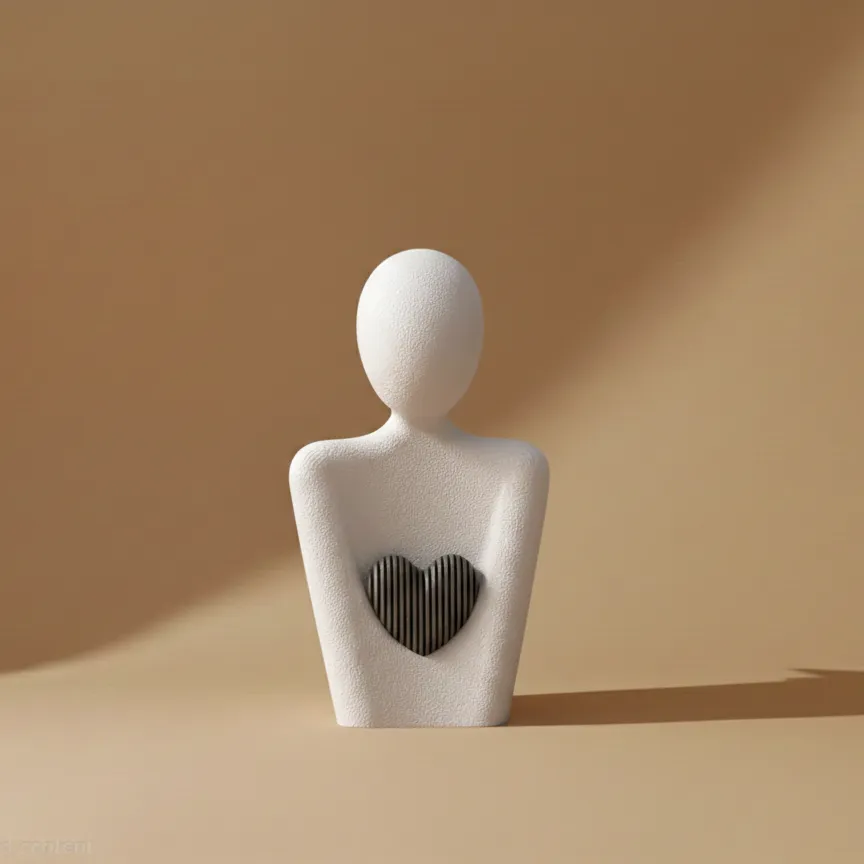 Figura sa Srcem 3D skulptura srca poklon Lumora