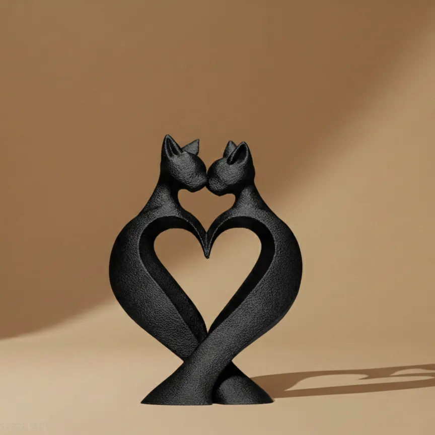 Zaljubljene Mace Figura dve mačke 3D štampa Lumora